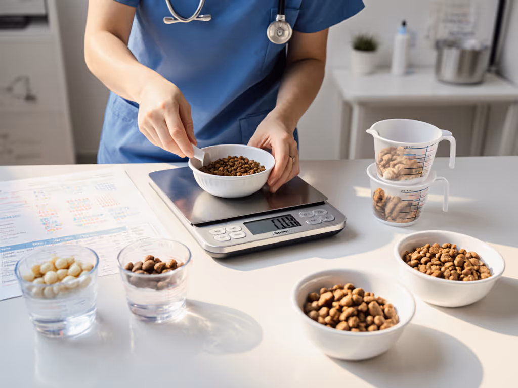 technician_adjusting_feeding_schedule_for_cancer_cat