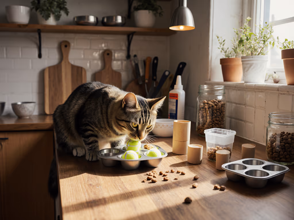 DIY Quiet Cat Feeding Enrichment Projects
