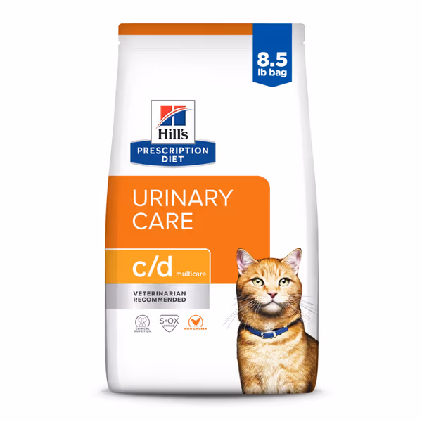 Hill's Prescription Diet c/d Multicare Urinary Care with Chicken Dry Cat Food, 8.5 lb. Bag