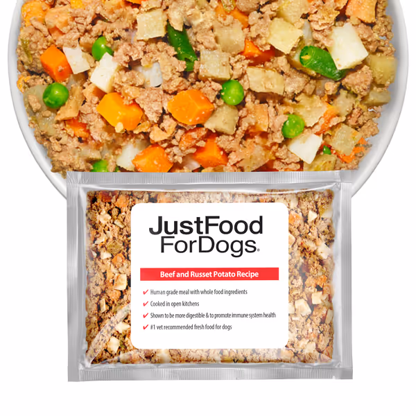 JustFoodForDogs Frozen Fresh Dog Food, Beef & Russet Potato